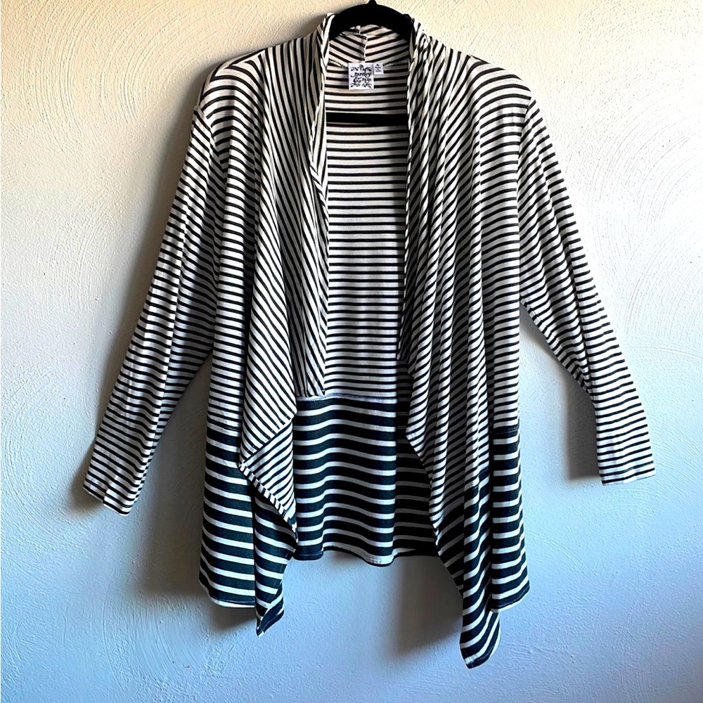 Parsley & Sage Striped Drapey Cardigan Size Small